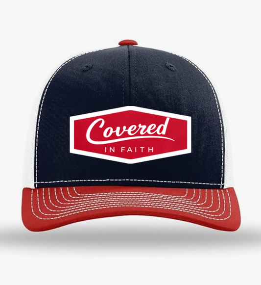 "Covered In Faith" Trucker Hat