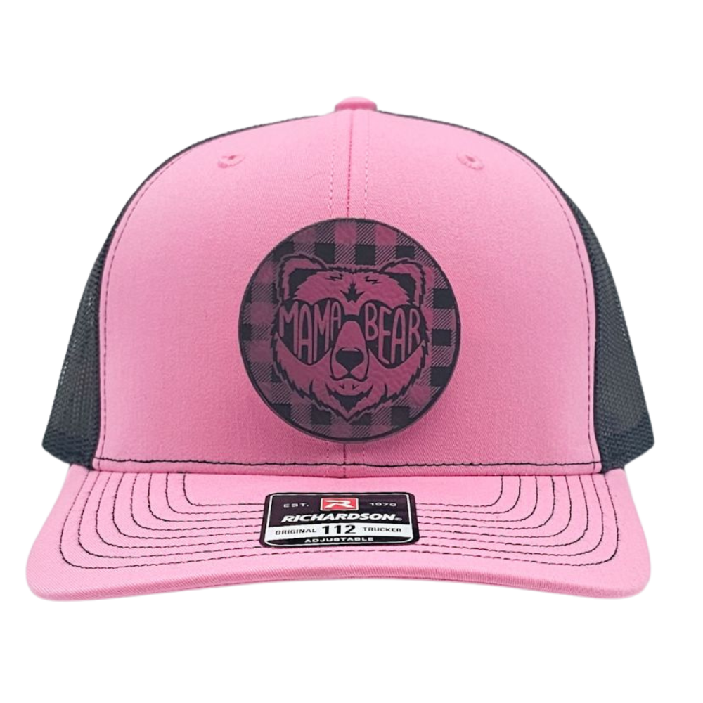 "Checkered Mama Bear" Trucker Hat