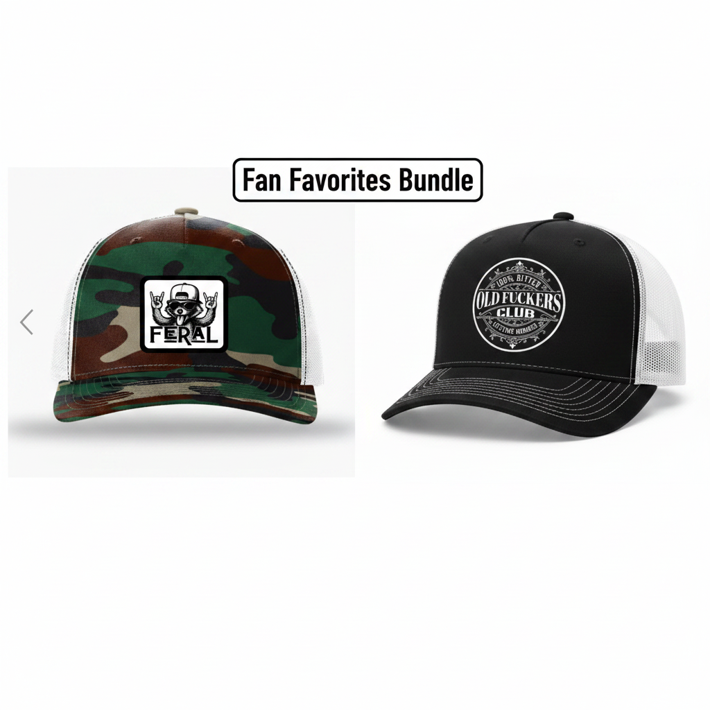 Fan Favorites Bundle – Feral Raccoon & Old F***ers Club Trucker Hats